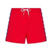 Logo-Tape Badeshorts i Poppy Rød