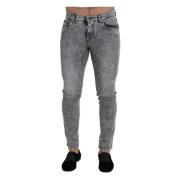 Chic Slim Fit Grå Denim Jeans