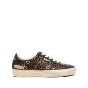 Sneakers med leopardmønster i læder