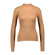 Let Ribstrik Sweater med Mockneck