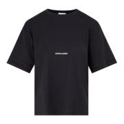 Sort Bomuld Logo T-Shirt