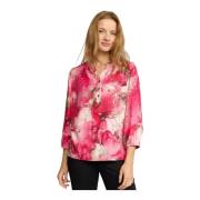 Rose Bluse med V-hals og Print