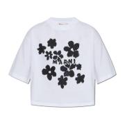 T-shirt med blomstermotiv