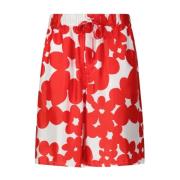 Blomstret silke shorts