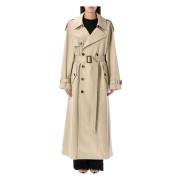 Lys Beige Bomuldstwill Trenchcoat