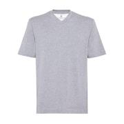 Grå V-Neck T-shirts og Polos