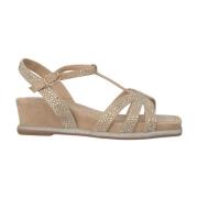 Skinnende kile sandal med rhinestone stropper