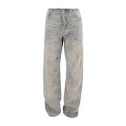 Vintage Straight Bomuld Jeans Fem-Lomme Design