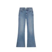 Ikoniske Flare Jeans med Brune Syninger