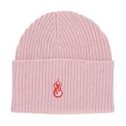 Flames Logo Pink Beanie Hat