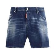 Vintage Casual Denim Shorts med Lommer