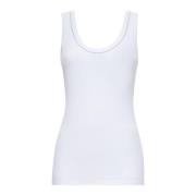 Hvid Top med Monili Broderi