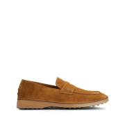 Karamelbrune Slip-On Gommino Sko