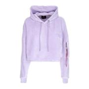 Cropped Chenille Hoodie med lynlomme