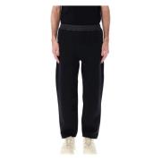 Sorte Sweat Bottoms med Nylonpanel