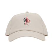 Beige Baseball Cap med Logo Patch