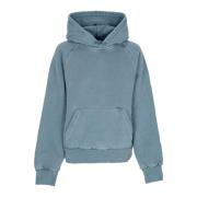 Blå Cropped Hoodie med Kængurulomme