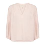 Mauve Chalk Bluse med Plisser