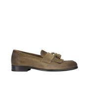 Herresuede loafer med tassel og frynser | kakao