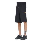 Sort sporty shorts med institutionelt logo