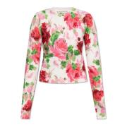 Cardigan med blomstermotiv