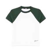 Hvid Crew Neck Logo Patch T-shirt