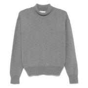 Grå Melange Turtleneck Sweater