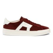 Suede Læder Sneaker med Dobbelt Spænde