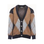 Luksuriøs Mohair Diamantmønster Cardigan