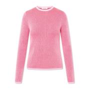 Rød Pink Bomuld Crewneck Sweater