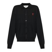 Uld cardigan med logo