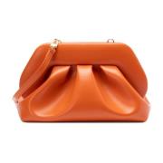 Orange Crossbody Taske med Plissedetaljer