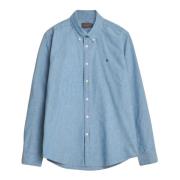 Blå Chambray Button-Down Skjorte