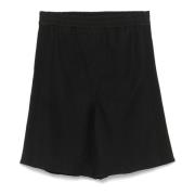 Sort Bomuld Elastisk Talje Shorts