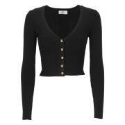 Sort V-hals Cardigan Sweater