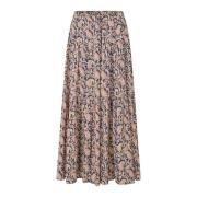 Farverig Paisley Maxi Nederdel