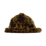 Casual Faux Fur Leopard Fiskehat