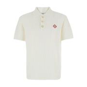 Hvid Polo Skjorte med Logo Broderi