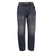 Højtaljede sorte denim jeans