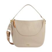 Beige Læder Crossbody Taske Universe