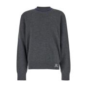 Grå Crewneck Sweater med EKD Detalje