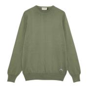 Beige Crew Neck Cotton Sweater