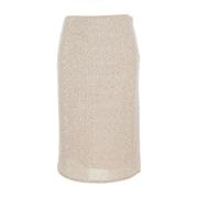 Paillet Beige Nederdel Tech Stof Kvinde