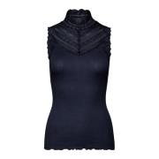 Feminin Blonde Top Navy