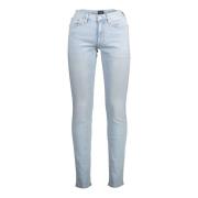 Slim Fit Denim Jeans Blå Vasket