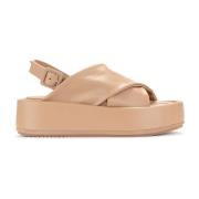 Beige Læder Sandal Basima