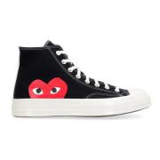 Canvas High-Top Sneakers med Side Print