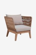 BELLANO stol med armlæn eukalyptus/reb, 2-pak