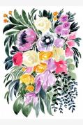 Pelcasa - Plakat Urja Loose Floral Watercolor Bouquet - Beige - Poster...