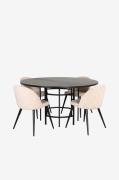 Venture Home - Spisegruppe Copenhagen med 4 spisebordsstole Velvet Sti...